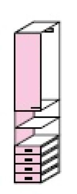 Angolo cabina armadio componibile modulare disponibile in 2 altezze e 15 colori