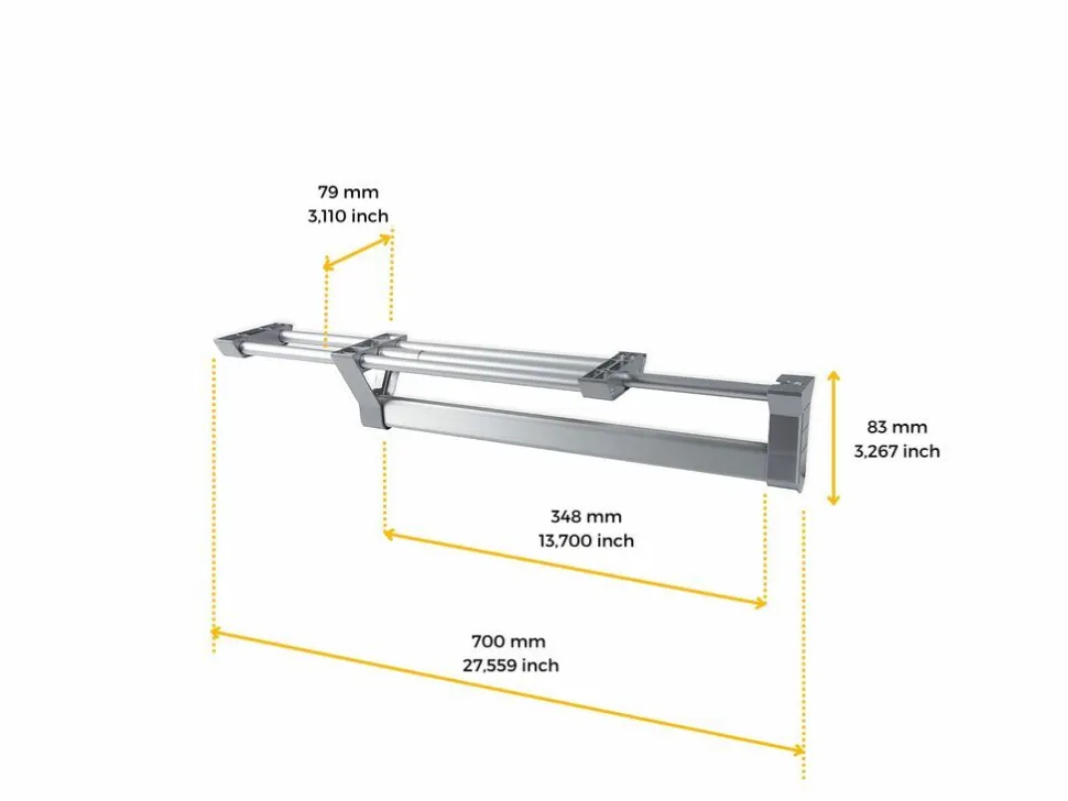 Appendiabiti estraibile per interno armadi in Alluminio disponibile in 2 colori