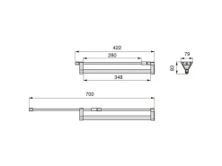 Appendiabiti estraibile per interno armadi in Alluminio disponibile in 2 colori