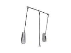 Appendiabiti per armadio Hang a parete, 600-830, Cromato lucido, Acciaio e Tecnoplastica