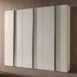 Armadio Agata 6 ante battenti linea Domino finitura Calce e Grigio Londra