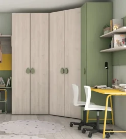 Armadio angolare 5 ante battenti Lucas linea Volo disponibile in 2 misure e vari colori