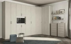 Armadio angolare con vano Tv 11 ante battenti con telaio linea Ginevra disponibile in 2 misure e vari colori