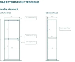 Armadio 6 ante battenti Cashmere con 3 cassetti Vano TV girevole e maniglie a gola disponibile in 3 colori