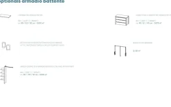 Armadio 6 ante battenti Cashmere con 3 cassetti Vano TV girevole e maniglie a gola disponibile in 3 colori