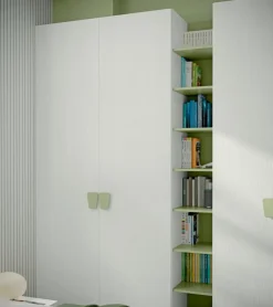Armadio 5 ante battenti con libreria centrale Sole linea Volo disponibile in 2 misure 15 colori