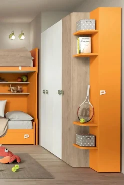 Armadio 4 ante battenti con libreria terminale Billy disponibile in 2 misure e vari colori