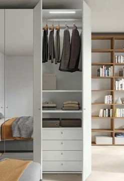 Armadio 6 ante battenti con specchio Agata linea Volo disponibile in 2 misure e 15 colori