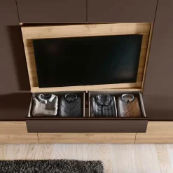 Armadio ante Battenti con Vano TV girevole e cassetti Moka e Noce disponibile in vari colori