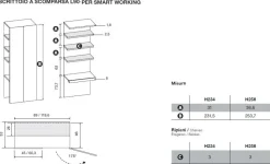 Armadio 8 ante battenti con Zona Smart Working a scomparsa disponibile in vari colori
