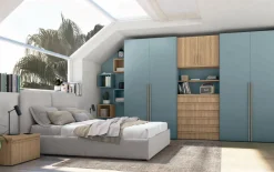 Armadio 6 ante battenti e 6 cassetti Cristian linea Volo disponibile in 2 misure e 15 colori