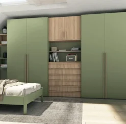 Armadio 6 ante battenti e 6 cassetti Cristian linea Volo disponibile in 2 misure e 15 colori