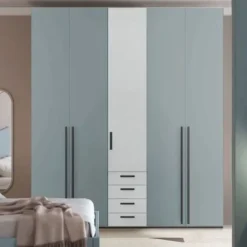 Armadio 5 ante battenti e 4 cassetti Marika linea Volo disponibile in 2 misure e 15 colori