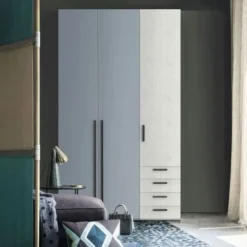 Armadio 3 ante battenti e 4 cassetti Mara linea Volo disponibile in 2 misure e 15 colori