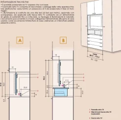 Armadio 6 ante battenti Yuri con vano Tv e 4 cassetti linea Lotto disponibile in 21 colorazioni