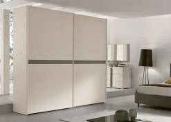 Armadio 2 ante scorrevoli con inserto in vetro Mister linea Domino disponibile in vari colori