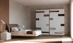 Armadio 2 ante scorrevoli con inserti a specchio Bronzo Parigi linea New Season