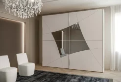 Armadio 2 ante scorrevoli con inserti a specchio Pearl linea New Season