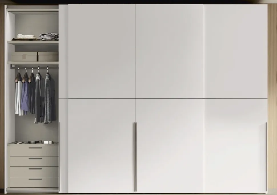 Armadio 4 ante scorrevoli Greta linea Lotto disponibile in 2 misure e 21 colorazioni