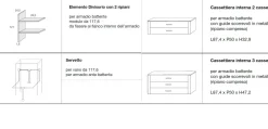 Armadio 2 ante scorrevoli Grigio Londra e Specchio Fumè Lux linea Domino