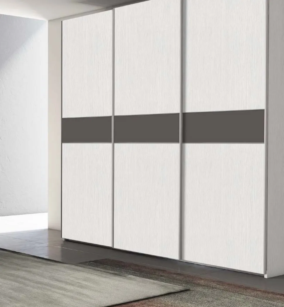 Armadio 3 ante scorrevoli Luna con inserto linea Lotto disponibile in 21 colorazioni
