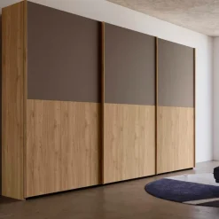 Armadio 3 ante scorrevoli Noce Biondo e Bronzo disponibile in vari colori