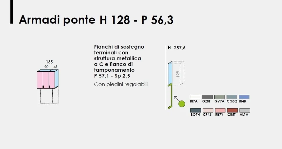 Armadio a Ponte angolare 9 ante con cabina armadio disponibile in vari colori