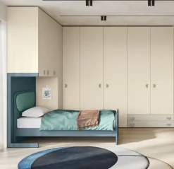 Armadio a Ponte angolare 9 ante con cabina armadio disponibile in vari colori