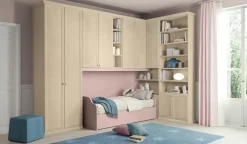 Armadio a ponte angolare con vano contenitore strutturale Linda linea Omega disponibile in vari colori