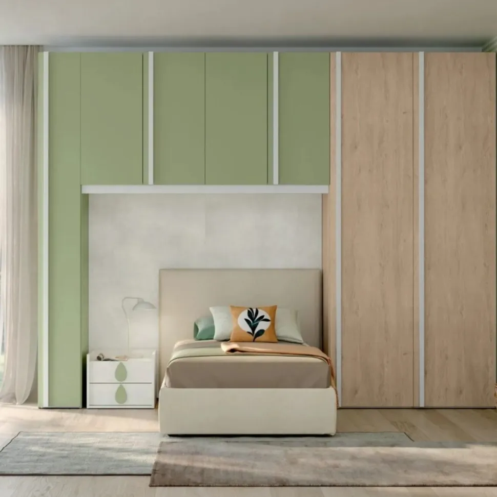 Armadio a ponte 7 ante battenti con maniglia a tutta altezza Claudia linea Volo disponibile in 15 colori