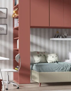 Armadio a Ponte 7 ante con maniglie a gola e libreria disponibile in 2 misure e vari colori