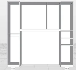 Armadio a Ponte 5 Ante e 3 Cassetti, L 245 cm disponibile in 4 colori