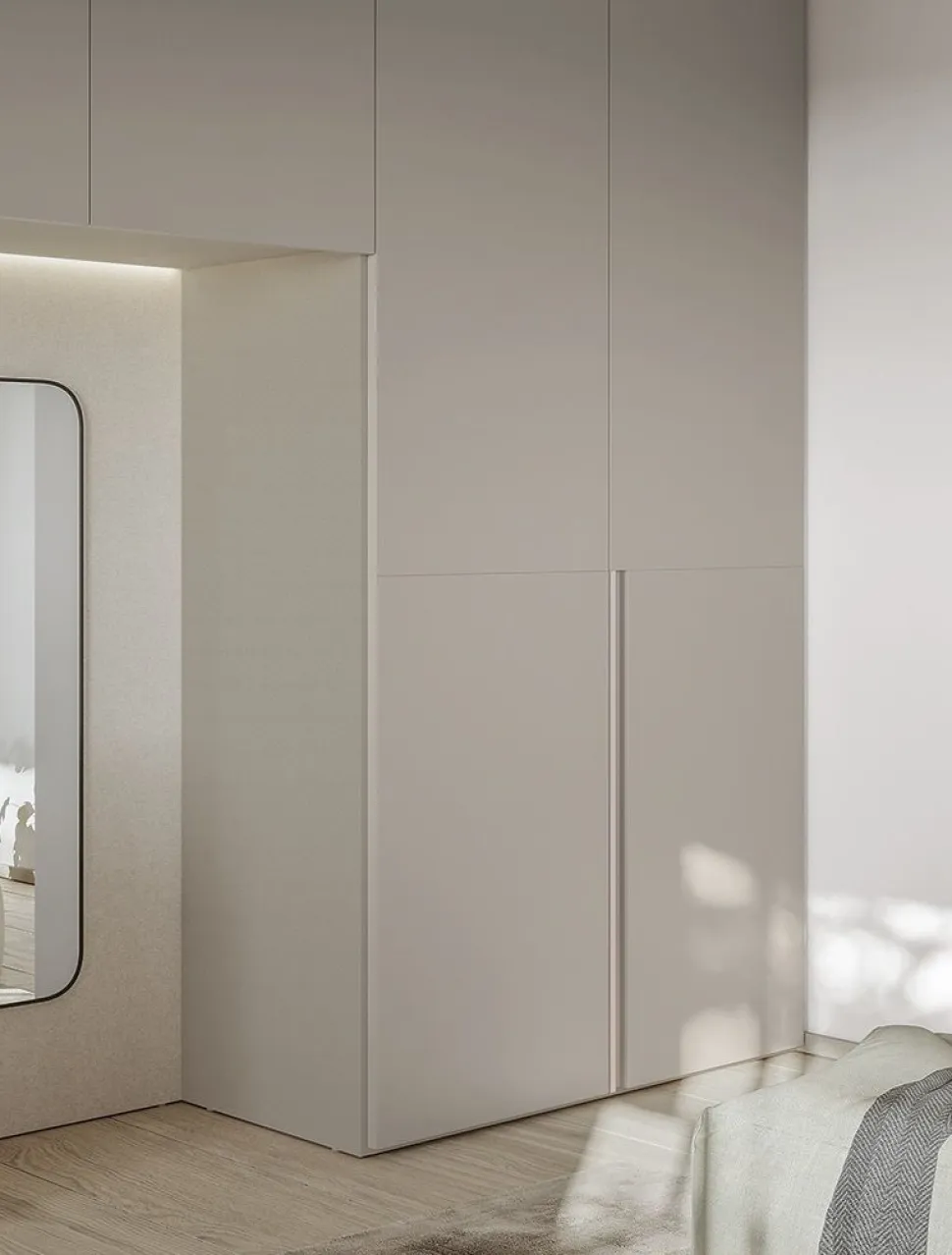 Armadio a ponte con maniglia a gola 8 ante battenti Ines disponibile in 2 misure e 20 colorazioni