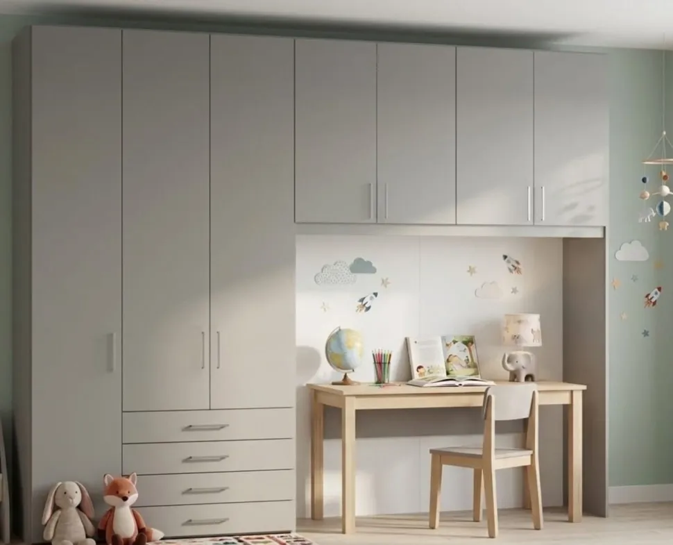Armadio a Ponte modello Melissa 7 Ante e 4 Cassetti L 317 cm 15 colorazioni