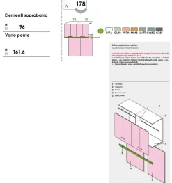 Armadio a Ponte modello Melissa 7 Ante e 4 Cassetti L 317 cm 15 colorazioni
