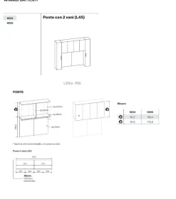 Armadio a ponte moderno con ante battenti L 319,6 Rovere e Grigio e maniglie in MDF disponibile in 2 misure e vari colori