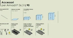 Armadio Atos 14 ante battenti con vani a giorno linea Lotto disponibile in 21 colorazioni