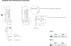 Armadio battente 2 ante con Boiserie con specchio finitura Rovere disponibile in 2 misure e vari colori linea Bam