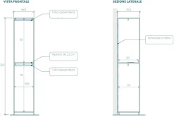 Armadio battente componibile con maniglia a tutta altezza in finitura Cashmere e Rovere Mercure disponibile in 5 misure