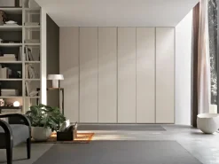 Armadio battente componibile con maniglia a gola integrata disponibile in varie misure e colori