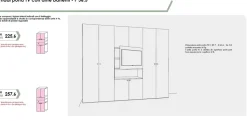 Armadio battente con maniglia a tutta altezza e vano TV disponibile in 2 misure e 13 colori