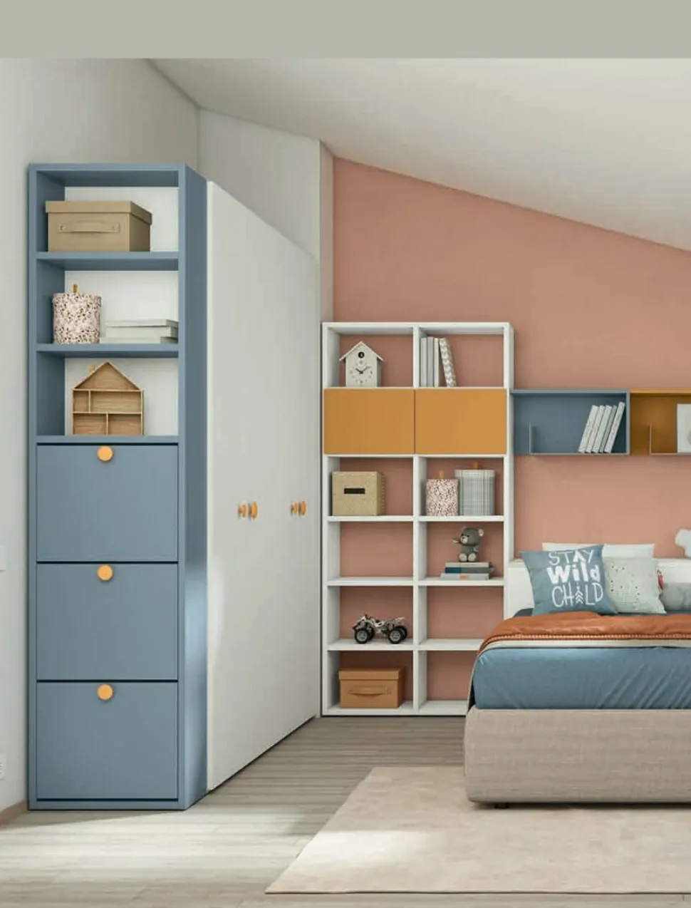 Armadio battente con scarpiera integrata disponibile in 2 misure e 13 colori