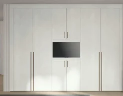 Armadio battente con vano centrale porta tv disponibile in 2 misure e 13 colori