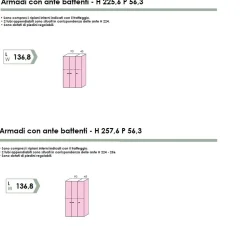 Armadio battente doppio modulo 3 ante con Zona Studio Sospesa in finitura Grigio Titanio in 15 colorazioni