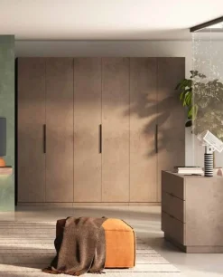 Armadio battente modulare moderno con maniglia in metallo Collezione Cheriè 5 Misure e 3 Finiture