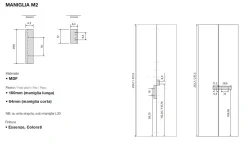Armadio componibile ante battenti finitura Noce Biondo con maniglia in MDF disponibile in 16 misure e vari colori Monica linea Bam