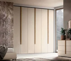 Armadio componibile ante battenti colore Orzo con maniglia in MDF disponibile in 16 misure e vari colori Giorgia linea Bam