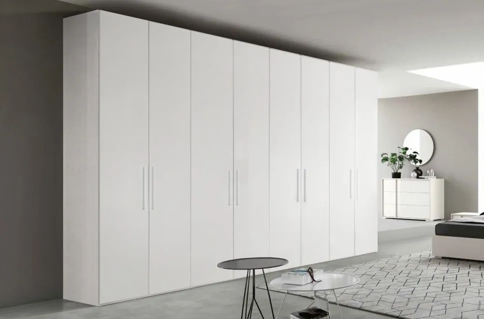 Armadio componibile ante battenti finitura Orzo con maniglia in MDF disponibile in 16 misure e vari colori Agata