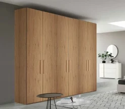 Armadio componibile ante battenti finitura Orzo con maniglia in MDF disponibile in 16 misure e vari colori Agata
