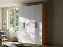 Armadio componibile ante battenti finitura Orzo con maniglia in MDF disponibile in 16 misure e vari colori Agata